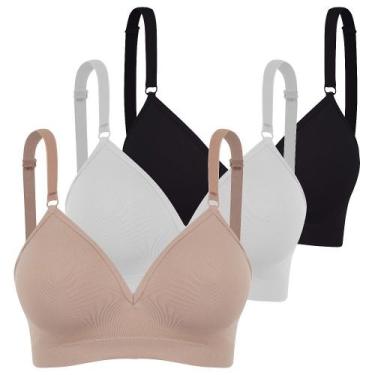 Imagem de Sutiã c/ bojo trifil daily reforçado kit  3 un sem costura, Preto, Bra
