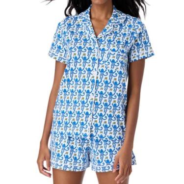 Imagem de Conjunto de pijamas femininos Zelbuck, moderno de 2 peças, Monkey Bunn