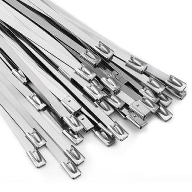 Imagem de Laços de zíper de metal MAIDUNSI 304, aço inoxidável, 30 cm, 100 unida