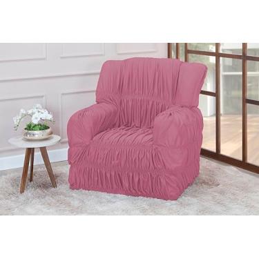 Imagem de Capa Protetora para Poltrona do Papai, 1 Lugar, Elástica, Poliéster, 85 x 90 cm, Retangular, Cor Sólida (ROSE)