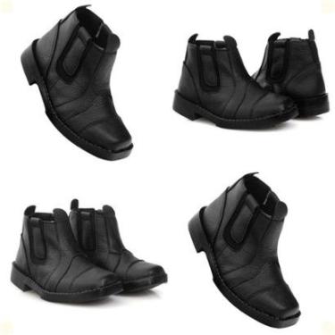 Imagem de Botina Infantil de Couro Elástico Calçar Prática Vários Tamanhos do 20 ao 32-Masculino