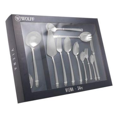 Imagem de Faqueiro 54 Peças Aço Inox Viena Wolff