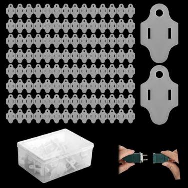Imagem de Maasechs 110 peças de juntas à prova de intempéries para instalação de luzes de Natal ao ar livre com caixa de armazenamento, protetor GFCI, parar de tropeçar, gaxetas de cabo de extensão à prova de