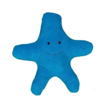 Imagem de Bichos de Pano Estrela do Mar de Pelúcia, 22x25x5 cm, Azul, Tecido Antialérgico