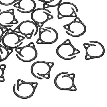 Imagem de PATIKIL Marcadores de ponto de crochê para gatos, pacote com 24 marcadores de ponto para tricô, suprimentos de crochê, lindos contadores de anéis de malha espiral de metal para fio de crochê