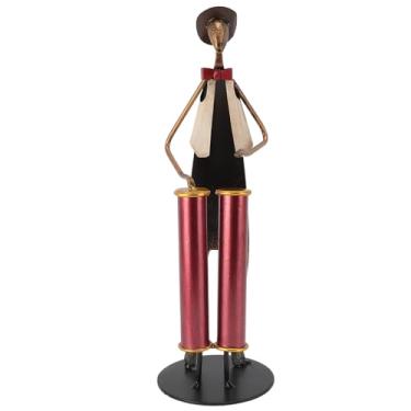 Imagem de GLOGLOW Escultura de Tambor Jogador, Ferro Decorativo Fácil de Limpar o Baterista à Prova d'água Estatueta Delicada Sem Desktop para Sala de Estar
