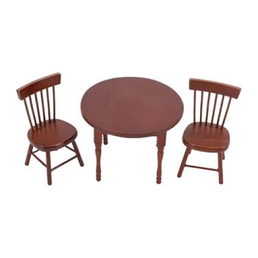 Imagem de SPYMINNPOO 1/12 Cadeiras de Mesa de Bonecas Em Escala, Birch Wood Móveis Mobiliários Acessórios de Artesanato para Mini Casa para Mini