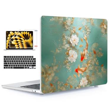 Imagem de YSCLBAHUK Capa para MacBook Air de 13,5 polegadas 2025 2024 2023 2022 versão M4 A3240 M3 A3113 M2 A2681 Touch ID, capa rígida de plástico padrão capa de teclado protetor de tela Trackpad, Goldfish