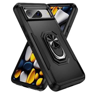 Imagem de SORAKA Capa para Google Pixel 8 com anel de apoio para os pés Capa rígida de PC Capa de TPU macio para amortecedores Capa Google Pixel 8 Capa robusta