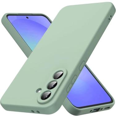 Imagem de Capa de silicone líquido para Samsung Galaxy A56 A55 A35 A34 A54 A15 A53 A73 A23 A32 A52 A51 A31 4g 5g Cobertura total macia (para A33/MGreen)