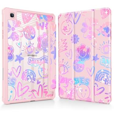 Imagem de Tuiklol Para Samsung Galaxy Tab S6 Lite 10,4 polegadas 2024 2022 2020, Buit in S Pen com capa protetora à prova de choque, capa traseira transparente transparente despertar/hibernar automaticamente