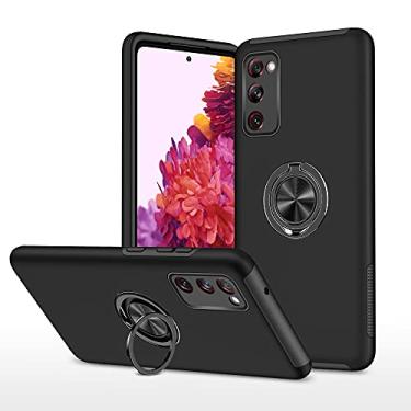 Imagem de SORAKA Capa para Samsung Galaxy S20 FE com suporte de anel invisível e placa de metal para montagem magnética em carro Capa rígida para PC Capa Samsung Galaxy S20 FE 5G Capa