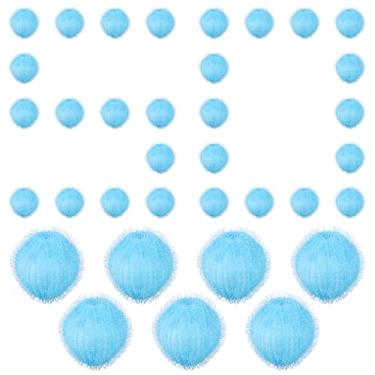 Imagem de 50 bolas reutilizáveis para prender pelos de animais de estimação, aplica-se à armadilha de fiapos para máquinas de lavar e secar, remove pelos de animais de estimação, fiapos, pelos de roupas de cama