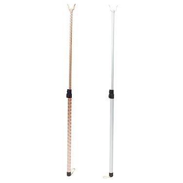 Imagem de EXQUIMEUBLE 2 varas telescópicas de secagem de roupas de liga de alumínio, alcance leve para guarda-roupas, tetos e uso ao ar livre, suporte de varal