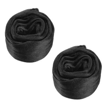 Imagem de PATIKIL Capa de corrente de lustre de 1,8 m, 2 peças de tecido de veludo manga de corrente de tecido capas decorativas para fios de candelabro, cabo giratório, estilo zíper, preto