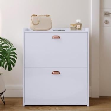 Imagem de Sapateira Organizadora Com Prateleira E Gaveta Basculante Hall De Entrada (Closet Branco)