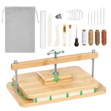 Imagem de JFNoraiva Kits de encadernação de livros, prensa de livros de madeira de bambu adequada para livros finos, prensa de encadernação de 28 x 20 cm para encadernação faça você mesmo, conserto de livros