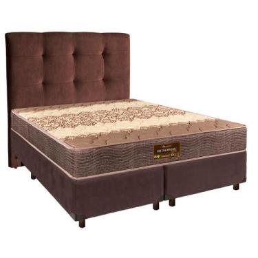 Imagem de Conjunto Cama Box Marrom Queen + Colchão D26 Ortophedic Sankonfort + C