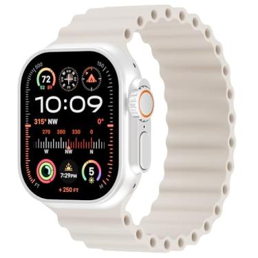 Imagem de Keebowz Pulseira Ocean Sport Solo compatível com relógio feminino de 49 mm, 46 mm, 45 mm, 44 mm, 42 mm, 41 mm, 40 mm e 38 mm, para Apple Watch Ultra 2, séries 10, 9, 8, SE, 7, 6, 5, 4 e 3