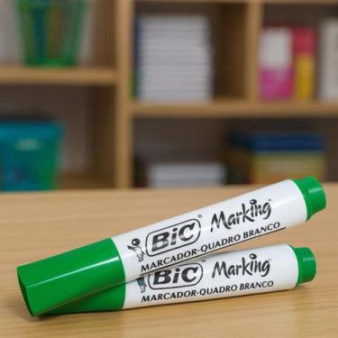 Imagem de Kit 2 Marcadores Quadro Branco BIC Marking Escolha Sua Cor, 2 VERDES