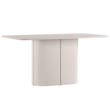 Imagem de Mesa de Jantar 6 Lugares Retangular Tampo Vidro Verbena N01 Off White - Lyam Decor