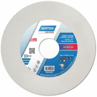 Imagem de Rebolo Reto Branco 38a 80 Kvs 152,4x19,0x31,75mm - 66243464686 - Norton