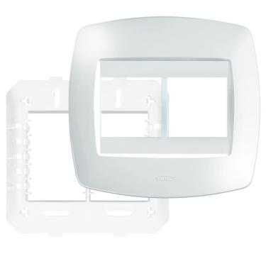 Imagem de Placa 4"" X 4"" Com Suporte 4 Módulos Verticais Elegance - 2762 - Fame Placa 4x4 C-supo...