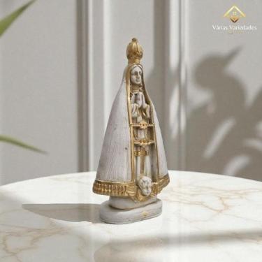 Imagem de Escultura Nossa Senhora Aparecida 20 Cm Imagem Em Gesso Artesanal Para
