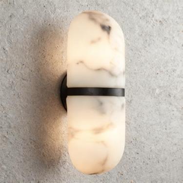 Imagem de Luminária De Parede Com Imitação De Mármore, Arandela Moderna De Resina Natural, Luminária De Parede Com Texturas Exclusivas De Pedra Orgânica, Luminária De Parede Com Resina Marmorizada Par