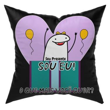 Imagem de Almofada Avulsa Cheia Flork Meme Humor c/ Frases 45cm x 45cm com Refil