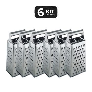 Imagem de KIT 6 RALADOR INOX 4 FACES 9"