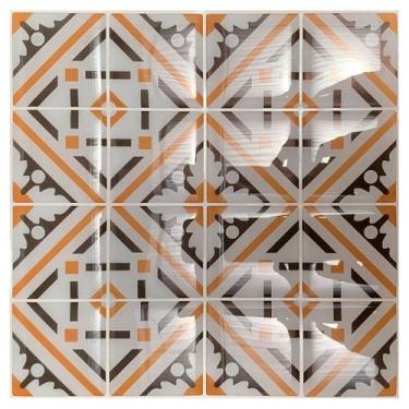 Imagem de Pastilha Adesiva Resinada Portuguesa Geométrica - Kit com 4 Placas Ade