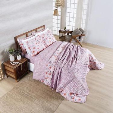 Imagem de Edredom + Jogo de Cama Afeto 400 Fios King 05 Peça 100% Poliéster - Fl