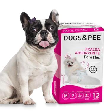 Imagem de DOG’S CARE Dogs&Pee Fralda Descartável Para Cães Fêmeas de 6 a 13kg - Fralda Absorvente Para Cachorros Idosos e Filhotes - Tamanho M - 12 Unidades