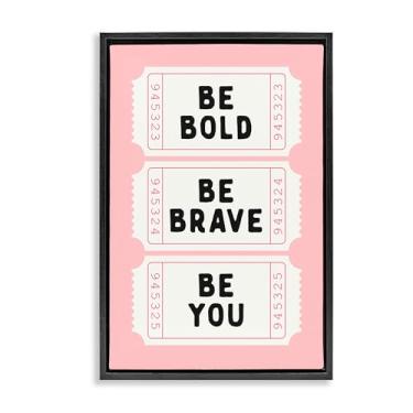 Imagem de Stupell Industries Be You Uplifting Tickets Black Framed Floater Canvas Wall Art, design by Lettered and Lined, 25 x 17