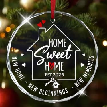 Imagem de Jesuspirit Enfeites de Natal de amigos 2025, presentes de amizade para mulheres amigas, ornamento para árvore de Natal, enfeite de presentes de irmã (lar doce lar)