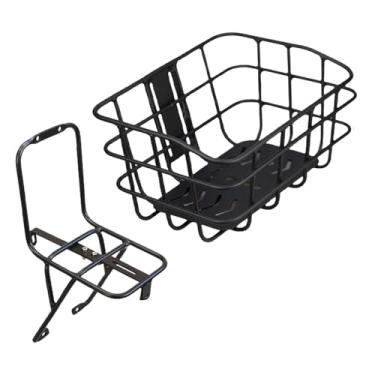 Imagem de Generic Cesto dianteiro para bicicleta, liga de alumínio, resistente, acessórios para ciclismo, durabilidade, fácil de instalar, premium, com suporte de freio