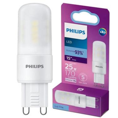 Imagem de Kit 5 Lampada Led Philips Halopin G9 1.6w Branca 6500K Bivolt