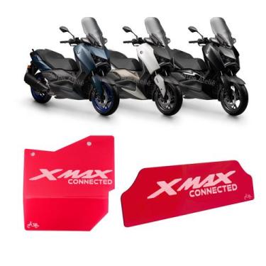 Imagem de Kit Protetor Motor E Divisória Grande Acrílico Xmax 250 - Jaspe Ateliê