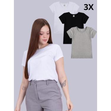 Imagem de Kit 3 Blusas Básicas Adulto Sortido - Vida Costeira Oficial, G, Sortid