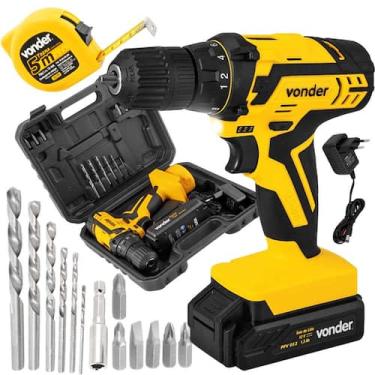 Imagem de Parafusadeira Furadeira Bateria 12v Profissional Com Brocas Vonder