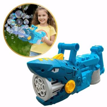 Imagem de Lança Bolha Bolinha de Sabão Tubarão Automatica a Pilha Brinquedo Cria