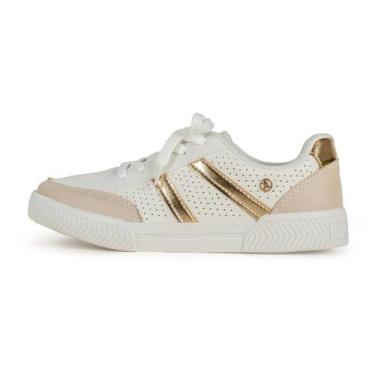 Imagem de Tenis Kolosh Flat Microfuros Casual, 38, Branco, Bege