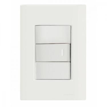 Imagem de Conjunto 4x2 com 1 Interruptor Simples 10 A 250 V Tramontina Giz Branco