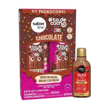 Imagem de Chocolate Salon Line Kit com Shampoo, Condicionador e  Óleo, Rotina Ca