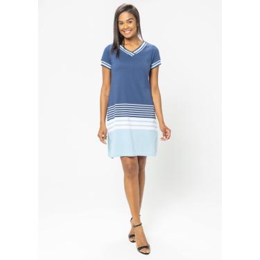 Imagem de Vestido Pau a Pique Algodão Listrado Azul
