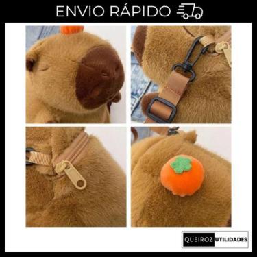 Imagem de Mochila De Pelúcia/ Capivara/ Desenho Animado/ Bolsa De Ombro Escolar/