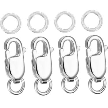 Imagem de Fecho de garra de lagosta grande com anéis fechados de colar de ouro e prata para fabricação de joias