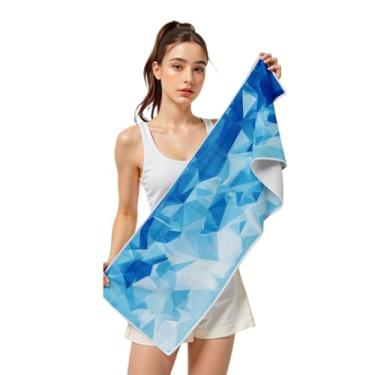 Imagem de Toalha esportiva refrescante 99 cm x 11 cm toalha de sensação fria para academia, corrida, ioga, microfibra, macia, secagem rápida, respirável, leve, toalha de acampamento, verão, caminhadas, escalada