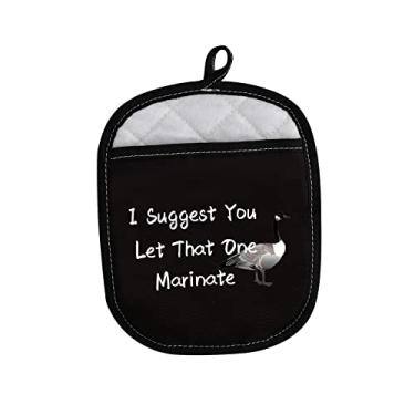 Imagem de Presente de panificação do programa de TV I Suggest You Let That One marinar luvas de forno com suportes de panela padrão de pato (eu sugiro)